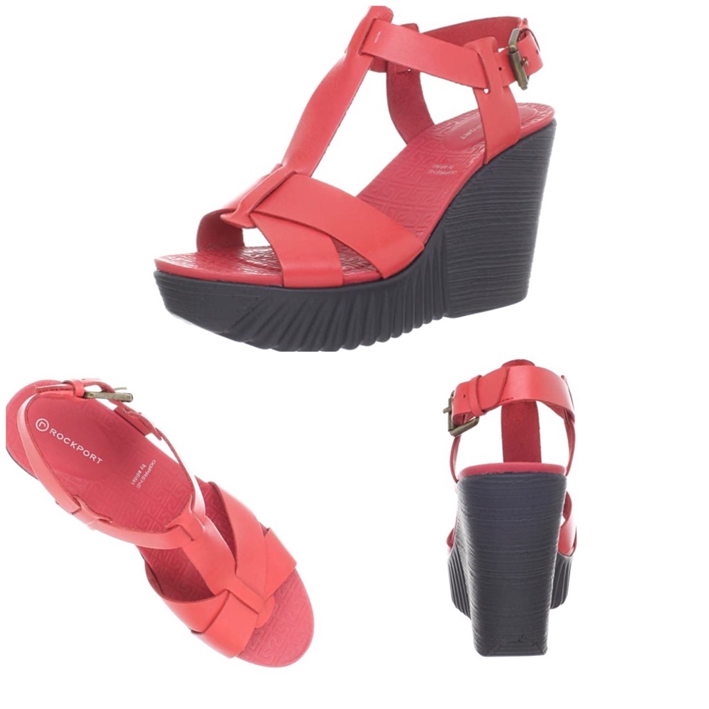 Rockport Wedge Kinsley Red Size 9